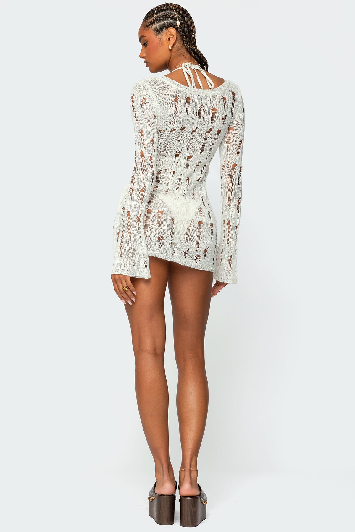 Manuela Distressed Knit Mini Dress