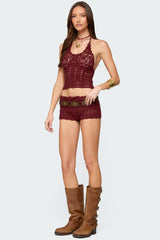 Kelani Crochet Halter Top