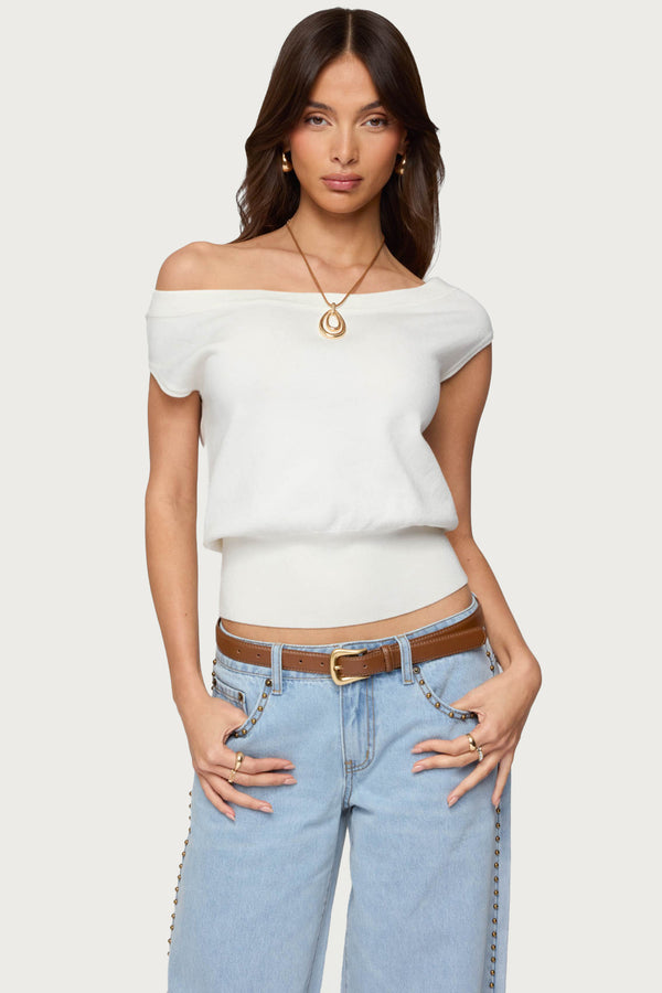 Michaela Off Shoulder Knit Top view 2