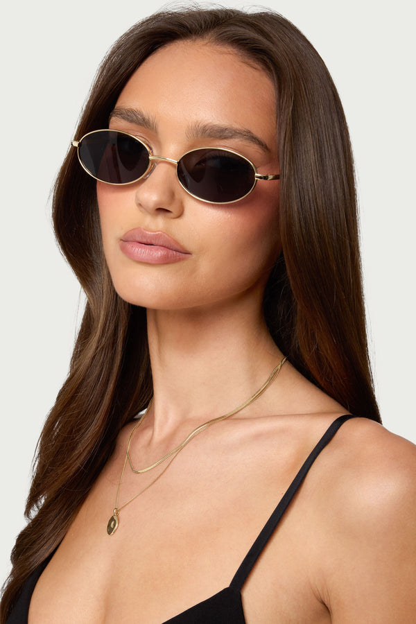Naomie Oval Metal Sunglasses view 1