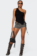 Codi Backless Asymmetric Knit Top