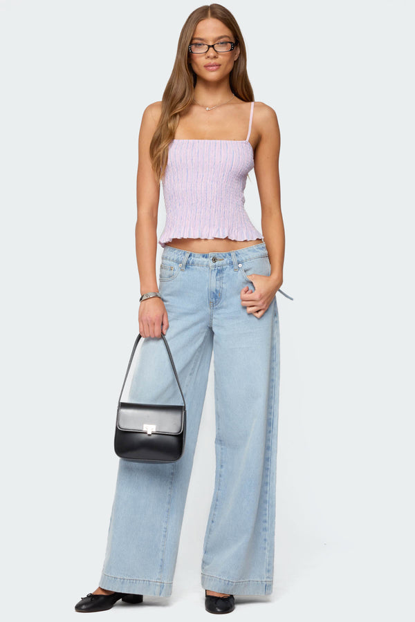 Leela Scrunch Striped Tank Top view 2