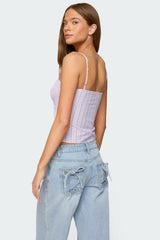 Leela Scrunch Striped Tank Top