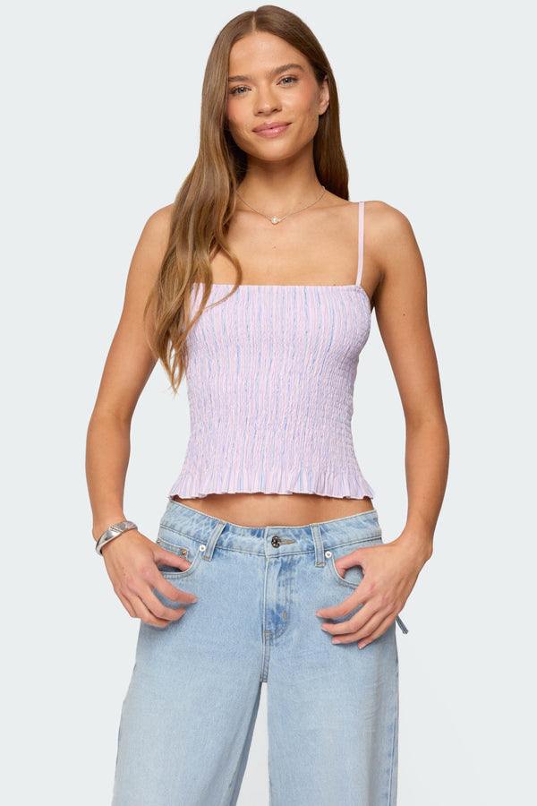 Leela Scrunch Striped Tank Top view 1