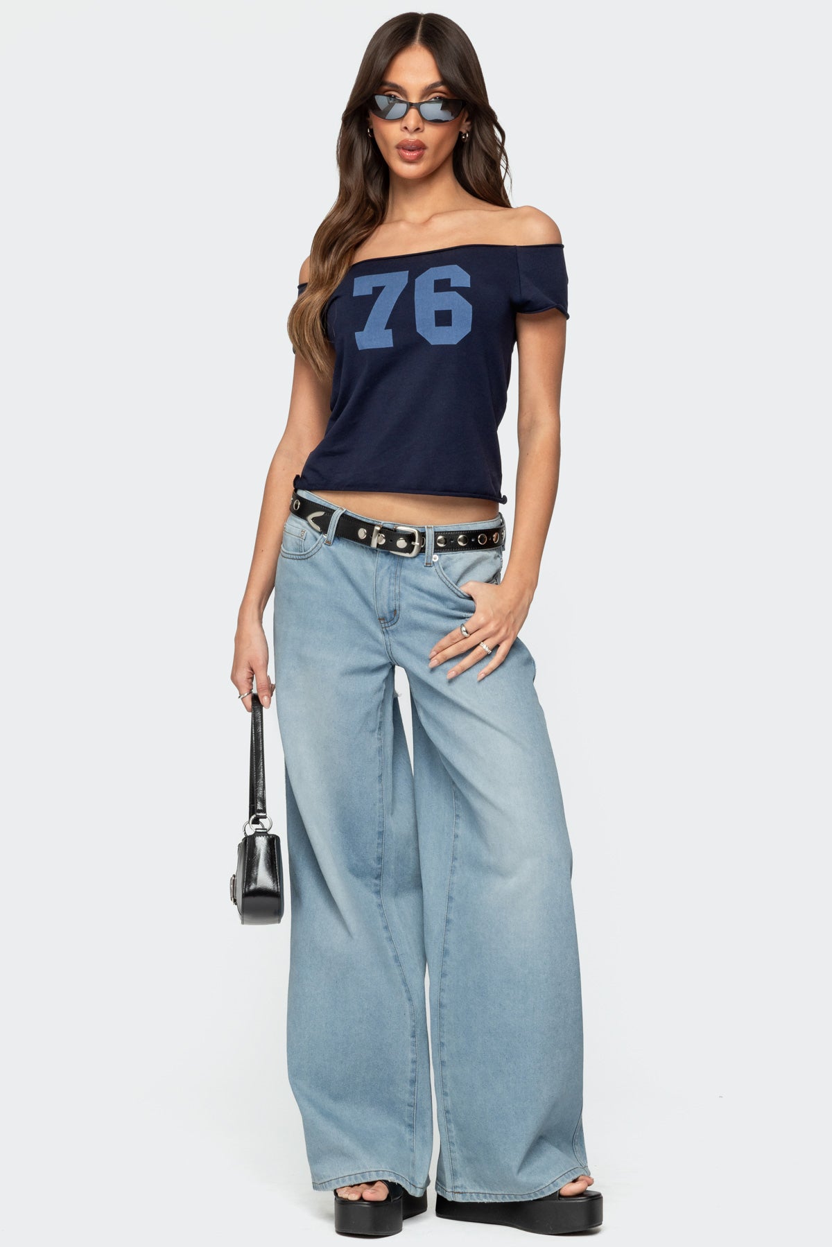 Ripley Distressed Low Rise Baggy Jeans