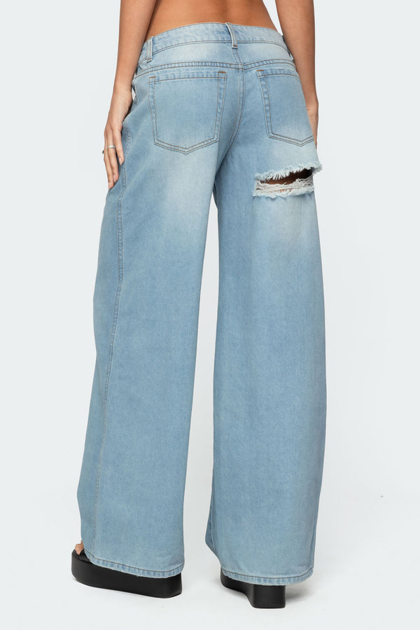 Ripley Distressed Low Rise Baggy Jeans view 1