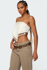 Stud & Tassel Handkerchief Top