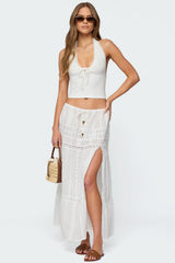 Greer Tie Front Halter Top