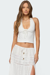 Greer Tie Front Halter Top