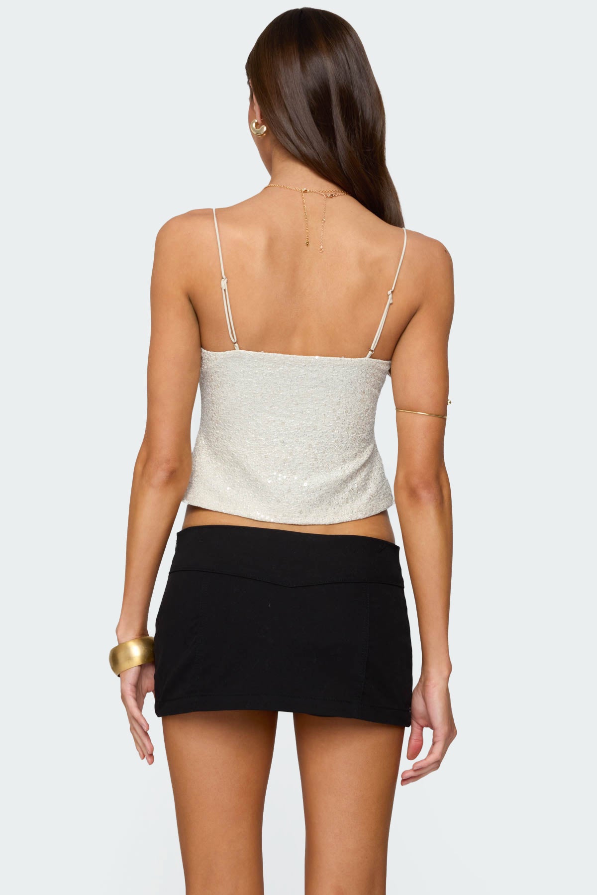Metallic & Sequin Textured Tank Top