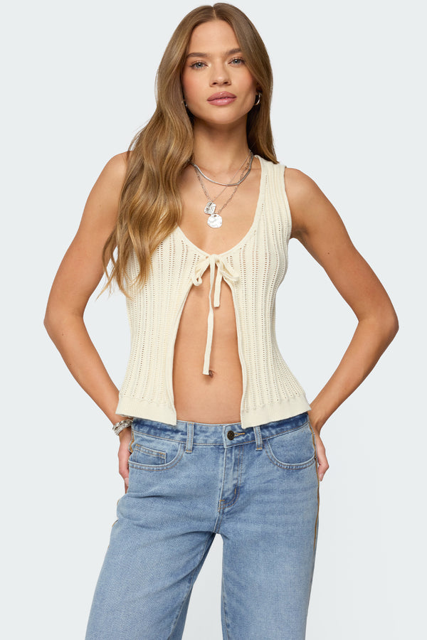 Verona Split Front Knit Top view 1