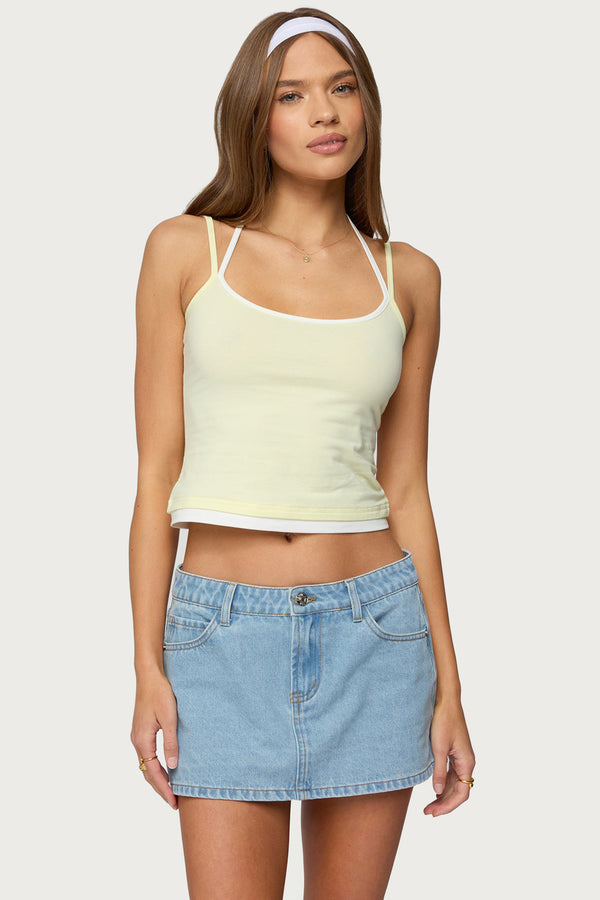 Roya Layered Halter Tank Top view 1