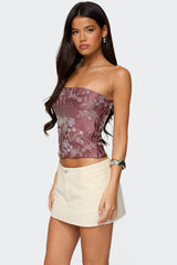 Zelda Bead & Sequin Strapless Top