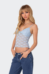 Eira Sheer Lace Tank Top