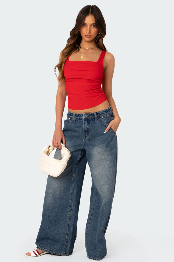 Rio Ruched Square Neck Top view 2