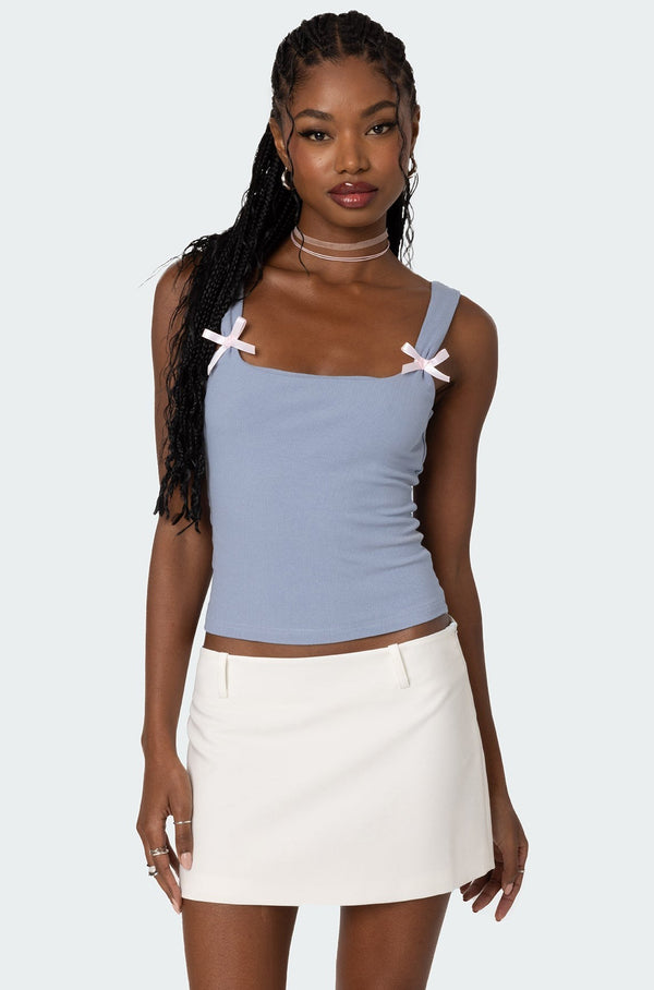 Lola Ribbed Tank Top view 1