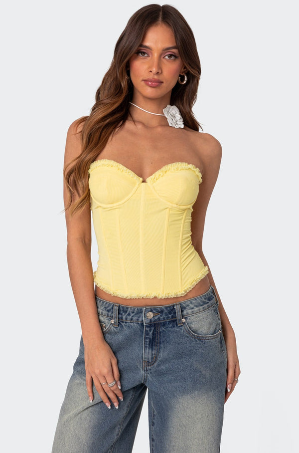 Deirdre Mesh Lace Up Corset view 1