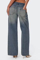 Magda Acid Wash Low Rise Baggy Jeans