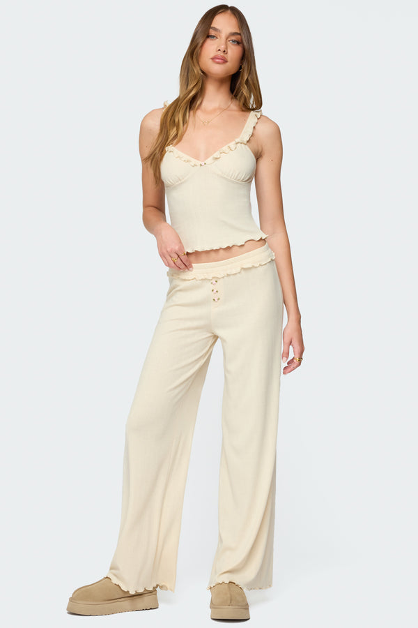 Posy Ruffle Pointelle Pants view 1