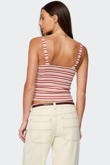 Adelia Striped Ruched Tank Top