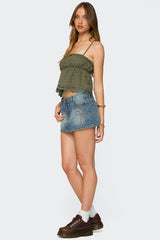 Orian Eyelet Babydoll Tank Top