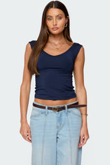 Angeline Wide V Neck Top