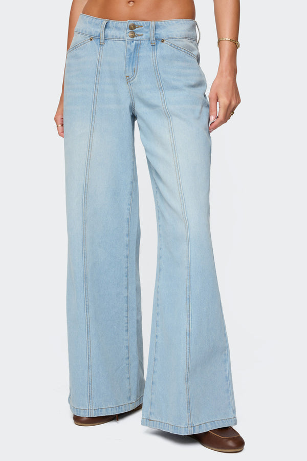 Charlie Panel Stitch Low Rise Bootcut Jeans view 2