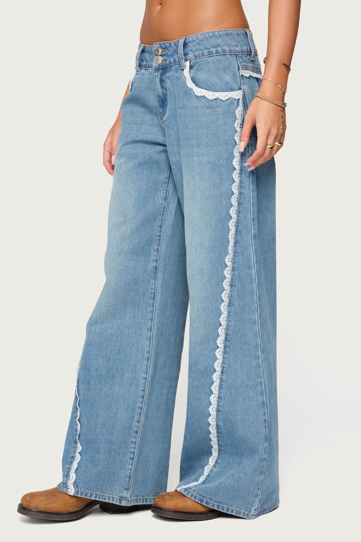 Alisha Lacey Low Rise Baggy Jeans