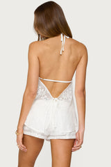 Arlie Floral Texured Sheer Halter Top