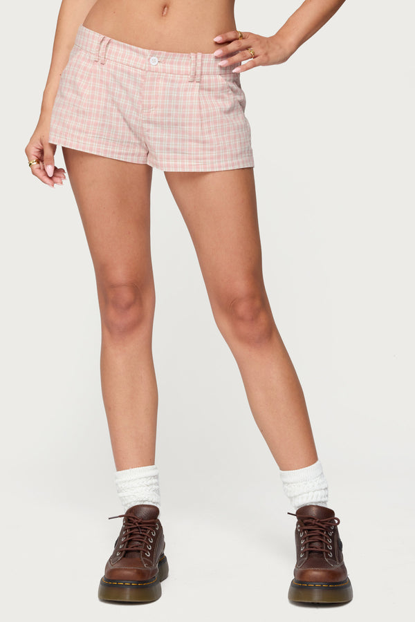 Monty Plaid Micro Shorts view 2
