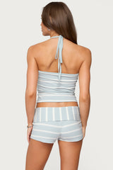 Lorenza Striped Halter Top