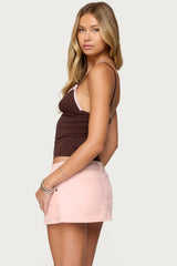 Ruelle Contrast Frill Tank Top