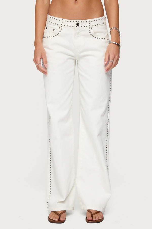 Quincy Studded Low Rise Baggy Jeans view 2