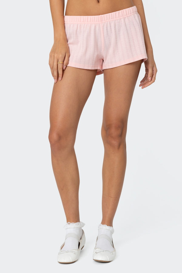 Irene Low Rise Pointelle Micro Shorts view 2