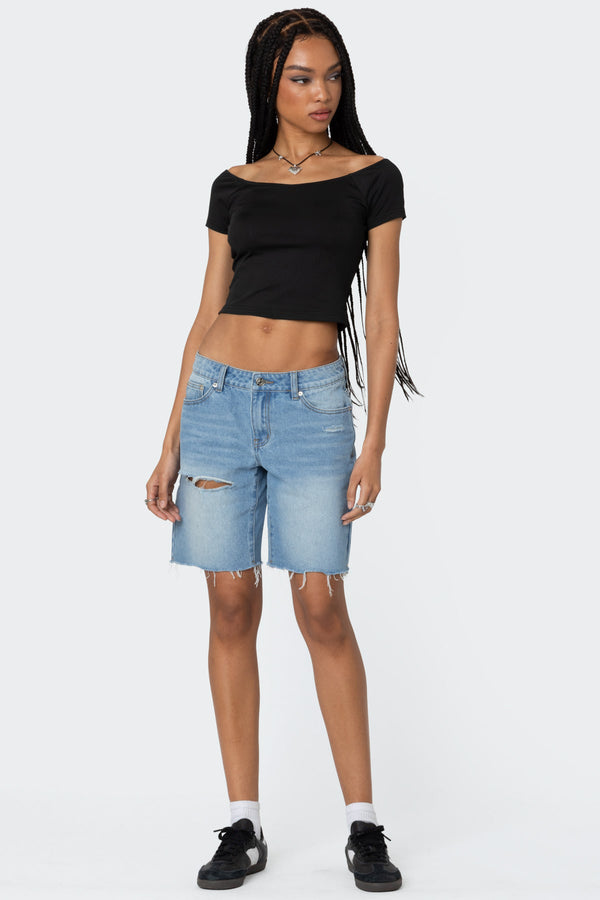 Riptide Denim Bermuda Shorts view 1