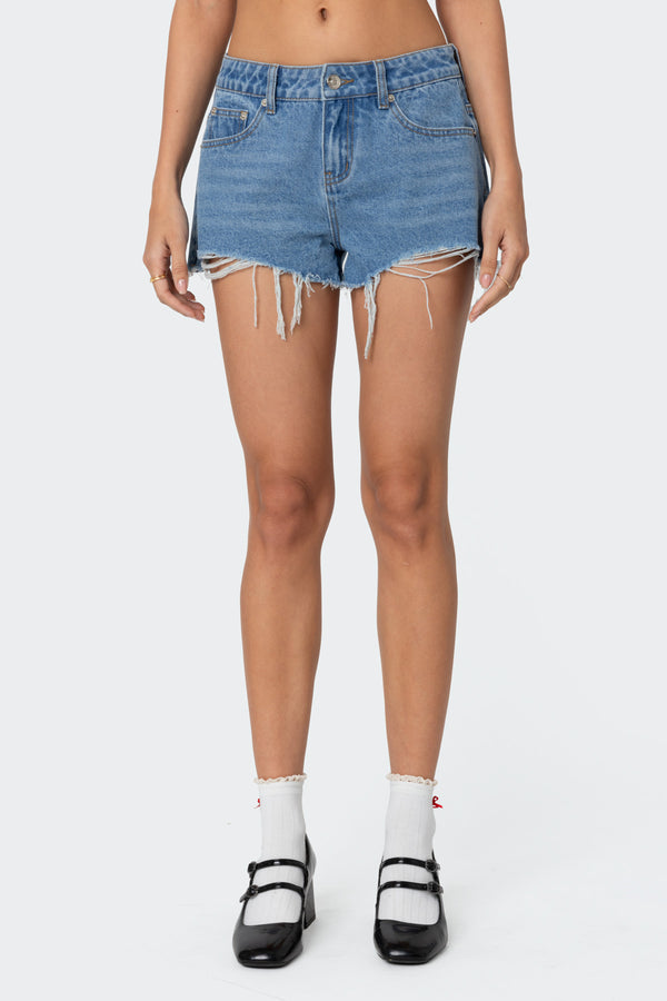 Fern Mid Rise Denim Shorts view 2