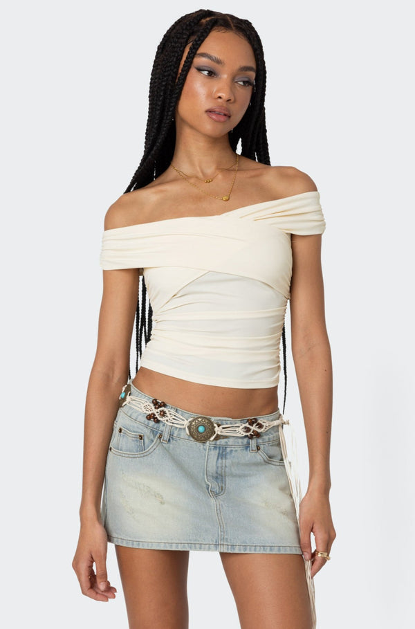 Crisscross Off Shoulder Top view 1