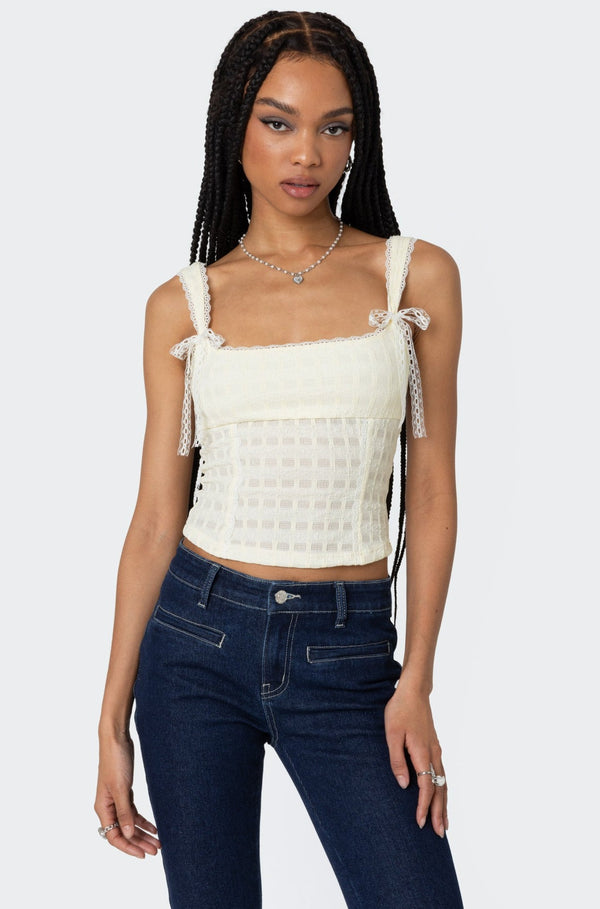 Textured Bustier Top view 1