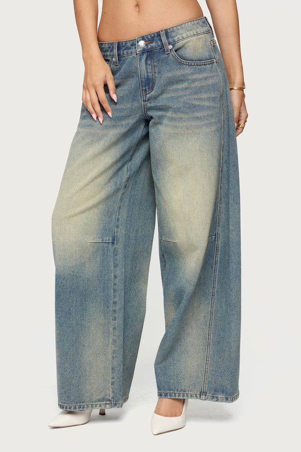 Washed Low Rise Baggy Jeans view 2