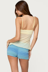 Reeve Split Front Sheer Mesh Top