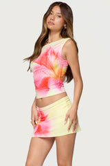 Tiger Flower Off Shoulder Top