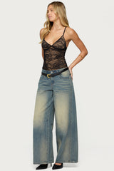 Nolyn Sheer Lace V Neck Bodysuit