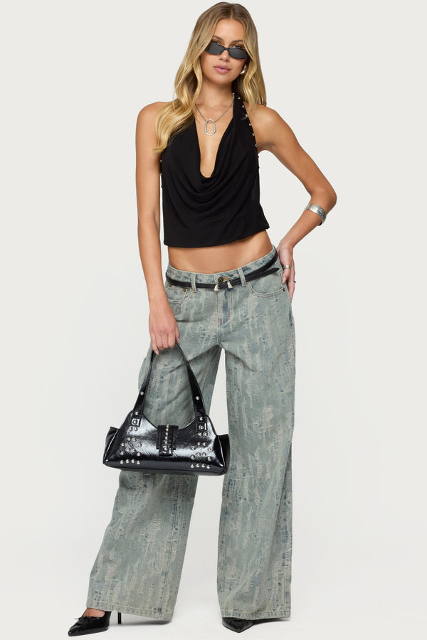 Blaze Distressed Low Rise Baggy Jeans view 1