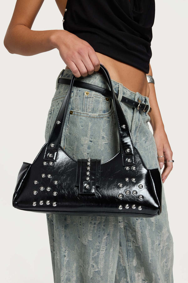 Studded Faux Leather Bag view 1