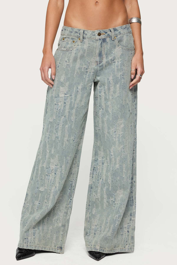Blaze Distressed Low Rise Baggy Jeans view 2