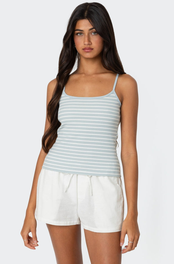 Gretta Striped Ribbed Tank Top view 1