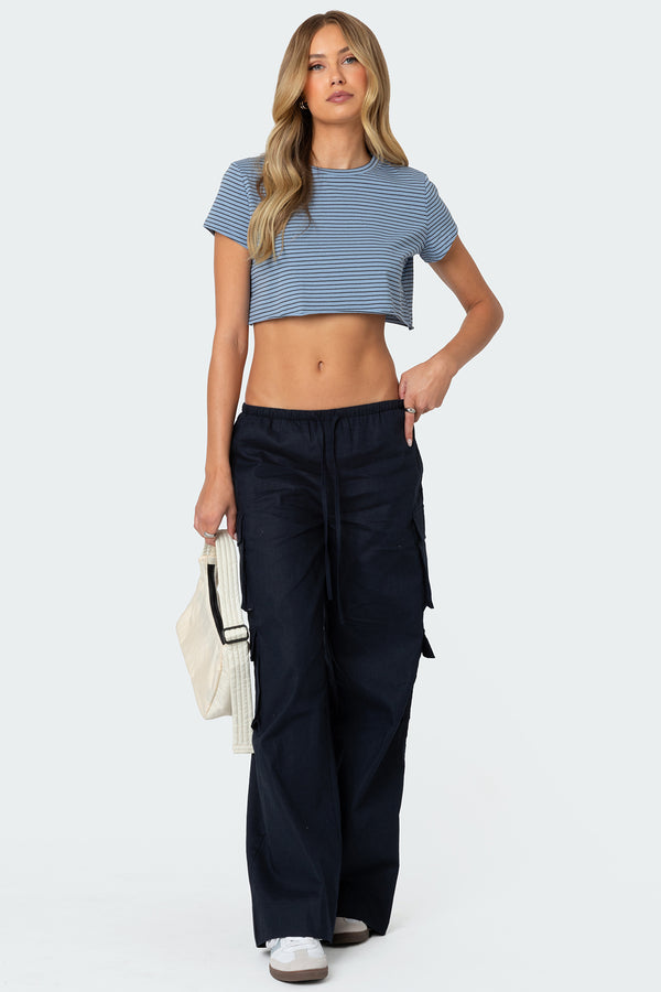 Stripey Cropped T Shirt view 2