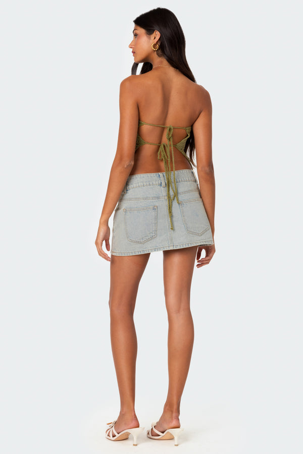Niki Crochet Strapless Top view 2