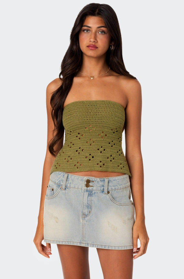 Niki Crochet Strapless Top view 1