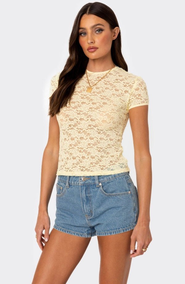 Kaori Sheer Lace Top view 1